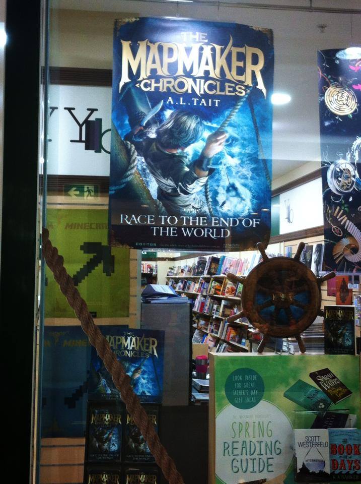 bookshop display The Mapmaker Chronicles