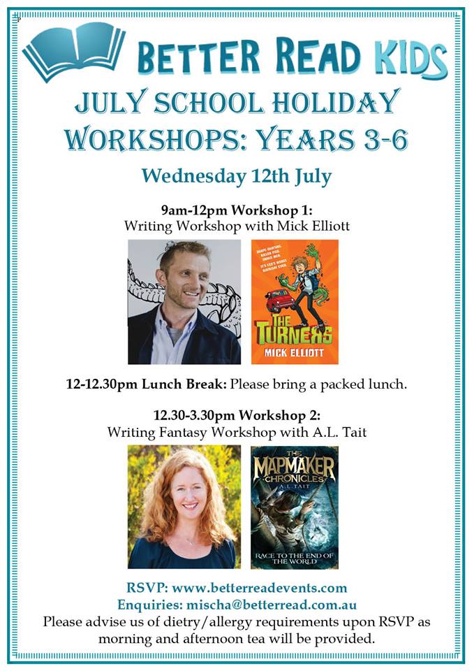 school holiday writing workshops for kids