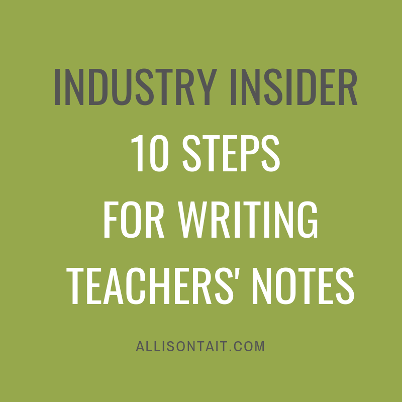 10 steps for writing teachers' notes for children's books | allisontait.com