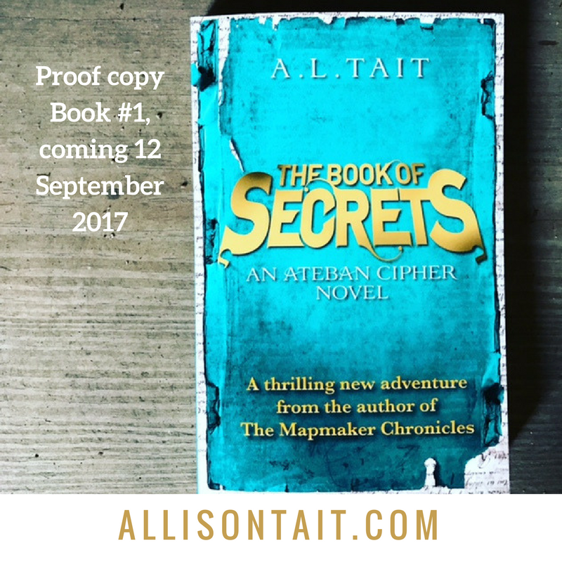 Proof copy of The Book of Secrets (Ateban Cipher #1) by A.L. Tait. Read the blurb. Coming 12 September 2017!